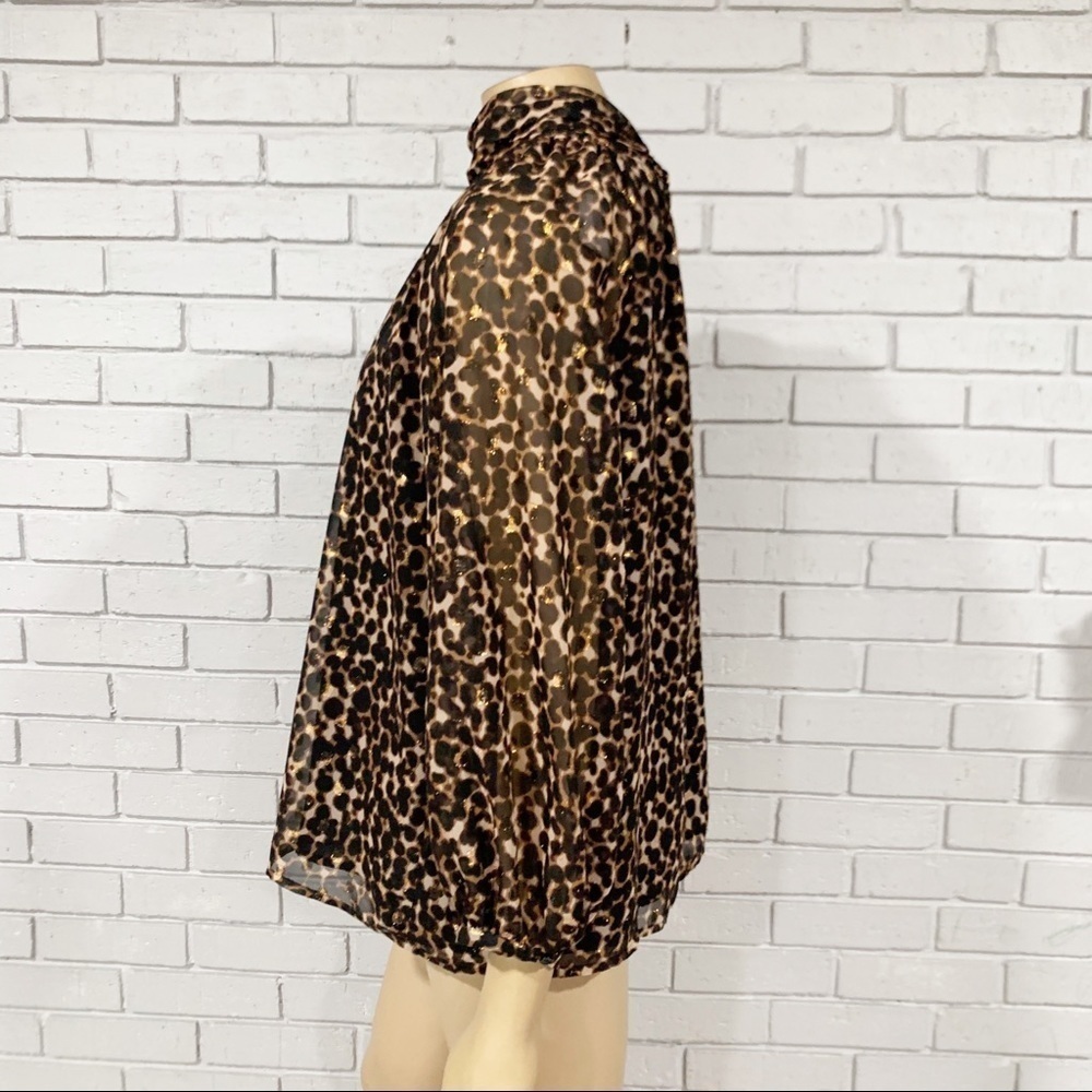 Sanctuary New Heights Metallic Animal Print‎ Blouse - Picture 5 of 10